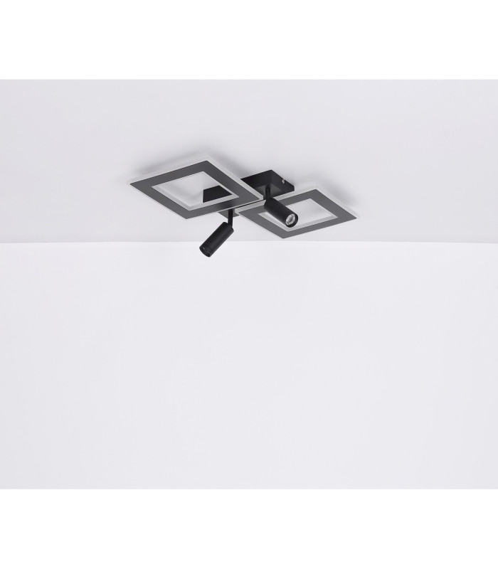 Marian 70x49cm Integrated LED Semi Flush Ceiling Light Matt Black LED Dimmable 2700-6500K Remote Control-16