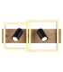 Kassu 50x27cm Integrated LED Semi Flush Ceiling Light Matt Black 2x LED 3000K-4