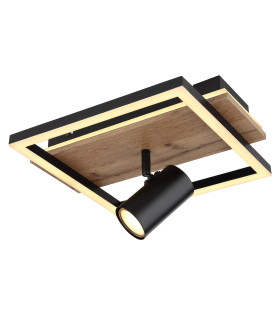 Kassu 32x27cm Integrated LED Semi Flush Ceiling Light Matt Black LED 3000K-1