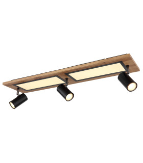Ulla 80x20cm Integrated LED Semi Flush Ceiling Light Matt Black 3x LED 3000K-1