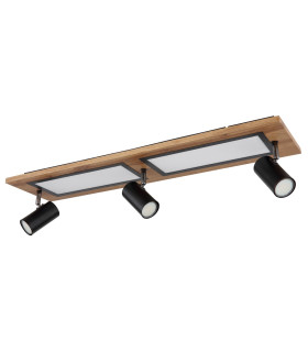 Ulla 80x20cm Integrated LED Semi Flush Ceiling Light Matt Black 3x LED 3000K-2