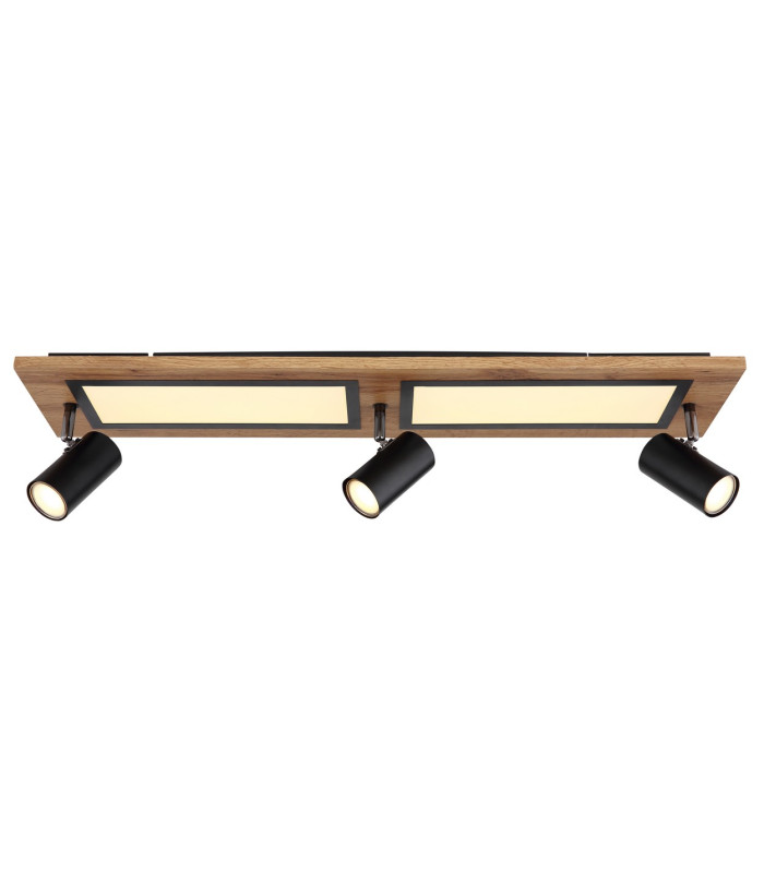 Ulla 80x20cm Integrated LED Semi Flush Ceiling Light Matt Black 3x LED 3000K-3