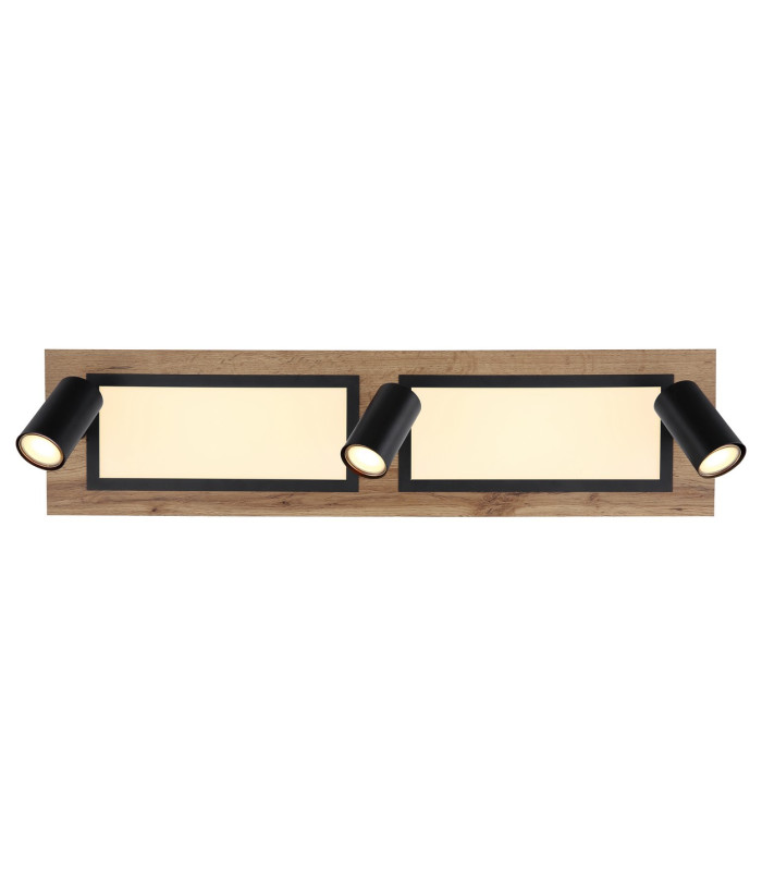 Ulla 80x20cm Integrated LED Semi Flush Ceiling Light Matt Black 3x LED 3000K-4