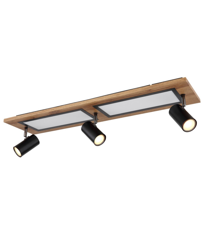 Ulla 80x20cm Integrated LED Semi Flush Ceiling Light Matt Black 3x LED 3000K-6