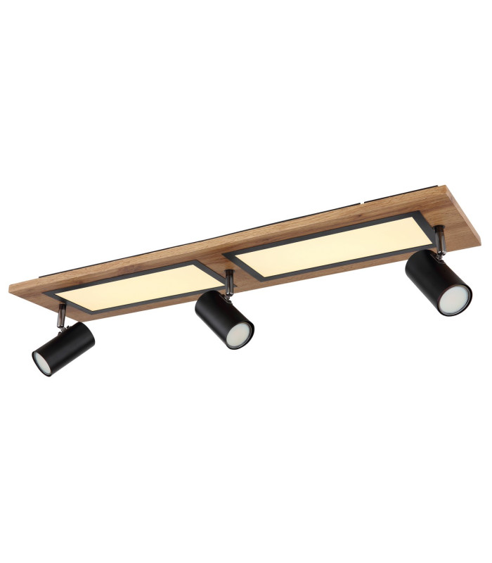 Ulla 80x20cm Integrated LED Semi Flush Ceiling Light Matt Black 3x LED 3000K-7