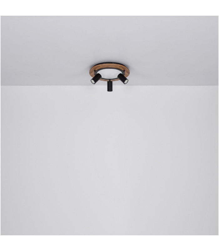 Ulla 80x20cm Integrated LED Semi Flush Ceiling Light Matt Black 3x LED 3000K-10