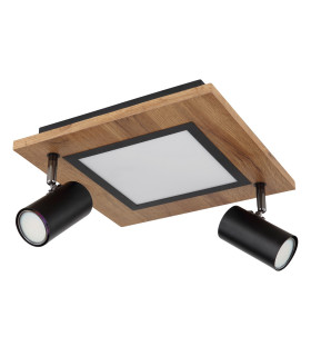 Ulla 30cm Integrated LED Semi Flush Ceiling Light Matt Black 3x LED 3000K-2