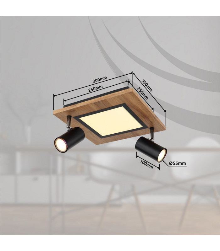 Ulla 30cm Integrated LED Semi Flush Ceiling Light Matt Black 3x LED 3000K-13