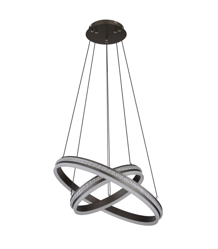 Grouni Pendant Ceiling Light Titanium Color Brushed 2x LED Dimmable 2700-6000K Remote Control-2