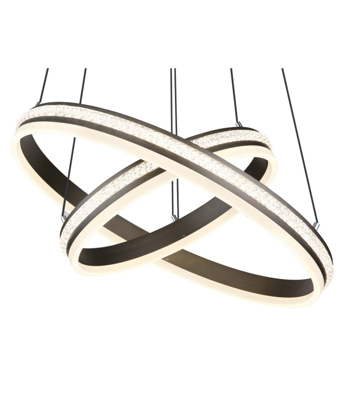 Grouni Pendant Ceiling Light Titanium Color Brushed 2x LED Dimmable 2700-6000K Remote Control-3