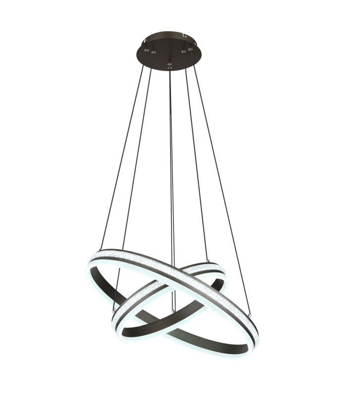 Grouni Pendant Ceiling Light Titanium Color Brushed 2x LED Dimmable 2700-6000K Remote Control-5