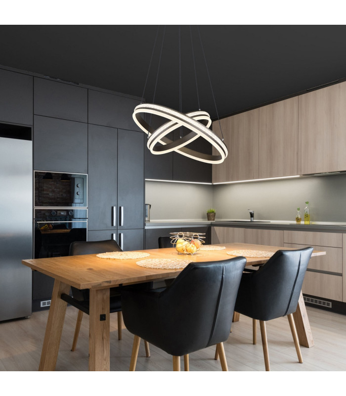 Grouni Pendant Ceiling Light Titanium Color Brushed 2x LED Dimmable 2700-6000K Remote Control-8