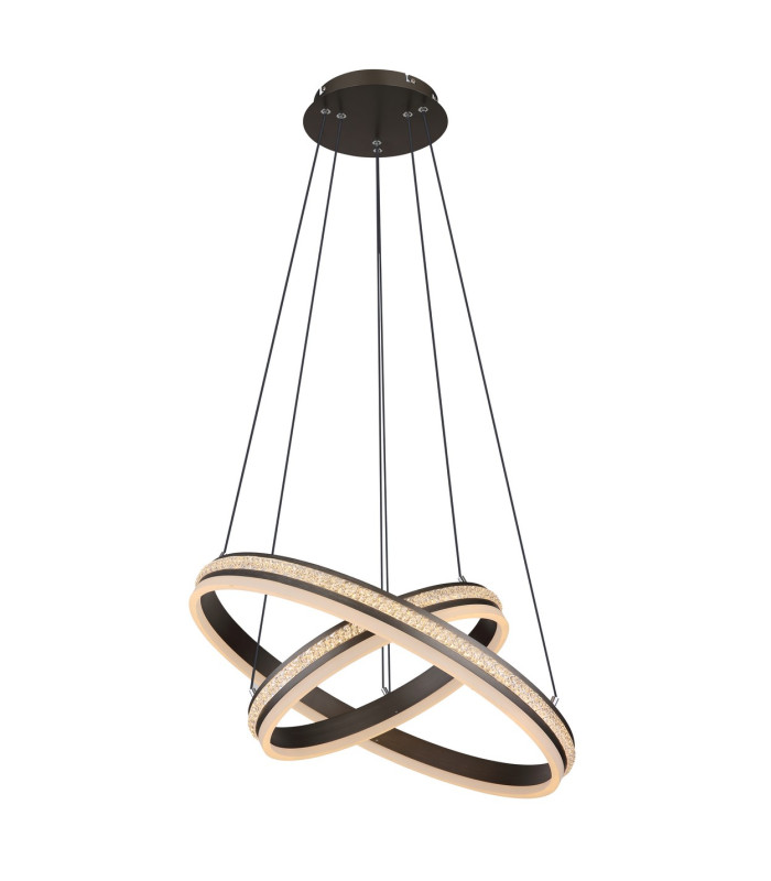 Grouni Pendant Ceiling Light Titanium Color Brushed 2x LED Dimmable 2700-6000K Remote Control-11