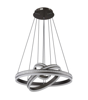 Grouni Pendant Ceiling Light Titanium Color Brushed 3x LED Dimmable 2700-6000K Remote Control-2