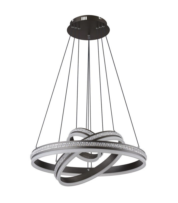 Grouni Pendant Ceiling Light Titanium Color Brushed 3x LED Dimmable 2700-6000K Remote Control-2