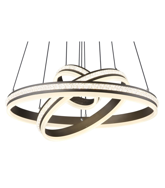 Grouni Pendant Ceiling Light Titanium Color Brushed 3x LED Dimmable 2700-6000K Remote Control-3