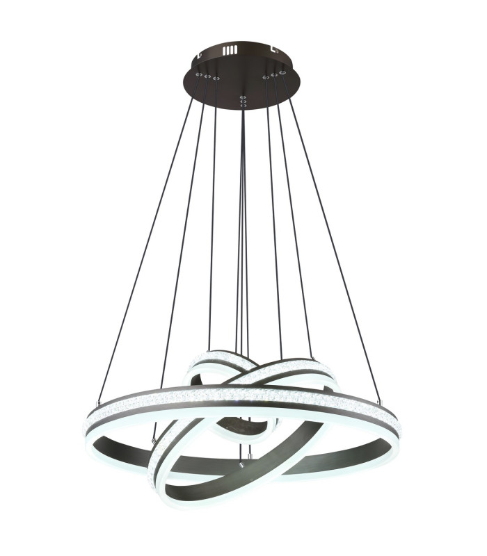 Grouni Pendant Ceiling Light Titanium Color Brushed 3x LED Dimmable 2700-6000K Remote Control-5