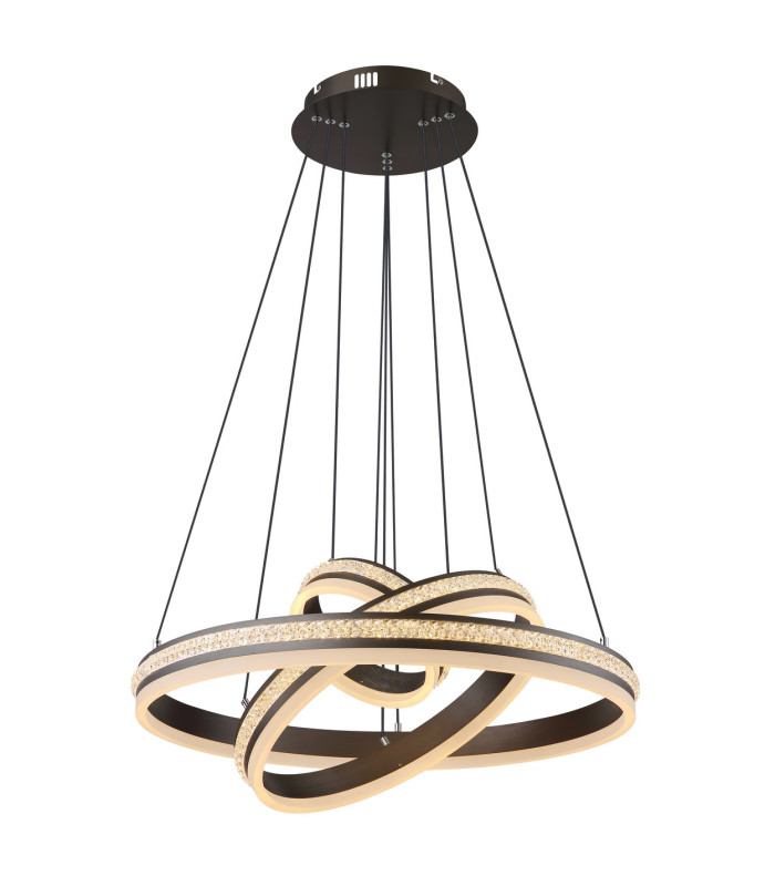 Grouni Pendant Ceiling Light Titanium Color Brushed 3x LED Dimmable 2700-6000K Remote Control-9