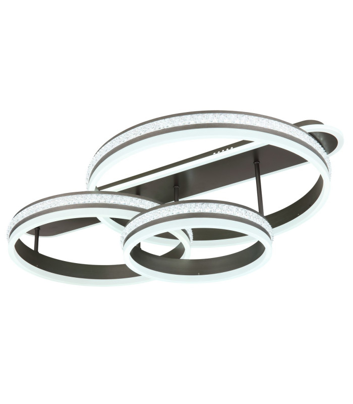 Grouni Integrated LED Semi Flush Ceiling Light Titanium Color Brushed 3x LED Dimmable 2700-6000K Remote Control-6