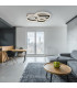 Grouni Integrated LED Semi Flush Ceiling Light Titanium Color Brushed 3x LED Dimmable 2700-6000K Remote Control-8