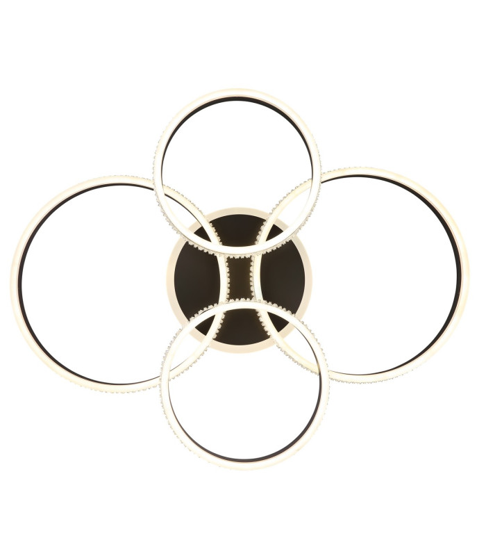 Grouni Integrated LED Semi Flush Ceiling Light Titanium Color Brushed 4x LED Dimmable 2700-6000K Remote Control-3