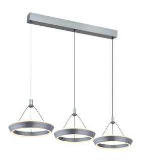 Ferra Triple Ring Pendant Ceiling Light Grey Matt 3x LED 3000K-1