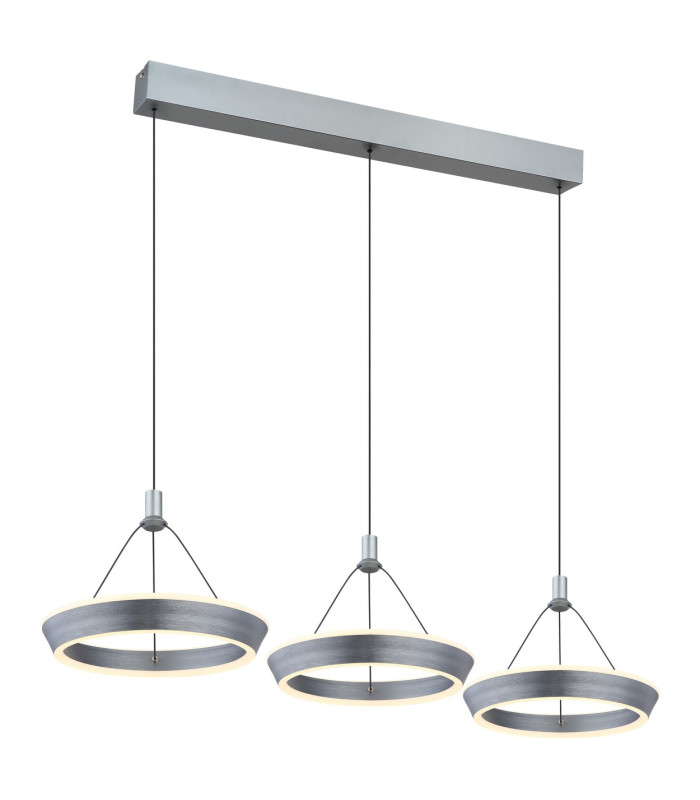 Ferra Triple Ring Pendant Ceiling Light Grey Matt 3x LED 3000K-1