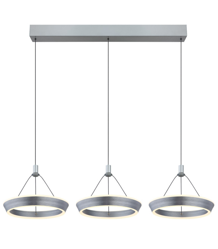 Ferra Triple Ring Pendant Ceiling Light Grey Matt 3x LED 3000K-3