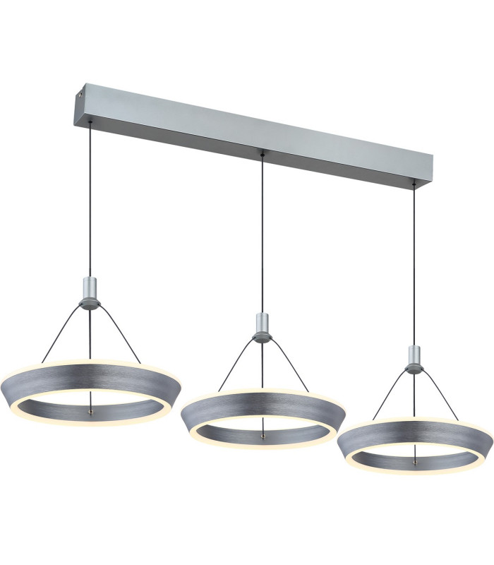 Ferra Triple Ring Pendant Ceiling Light Grey Matt 3x LED 3000K-5
