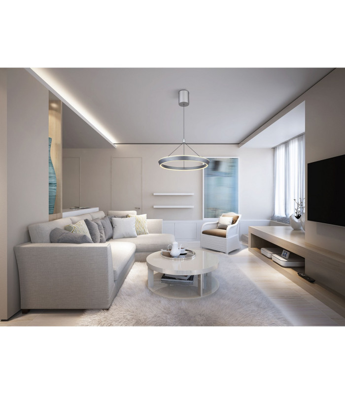 Ferra Pendant Ceiling Light Grey Matt LED 3000K-9