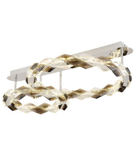 Karilion Integrated LED Semi Flush Ceiling Light Chrome 2x LED 4000K-1