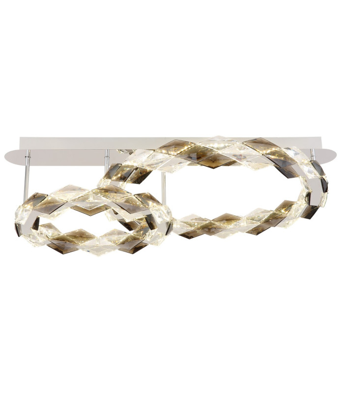 Karilion Integrated LED Semi Flush Ceiling Light Chrome 2x LED 4000K-3
