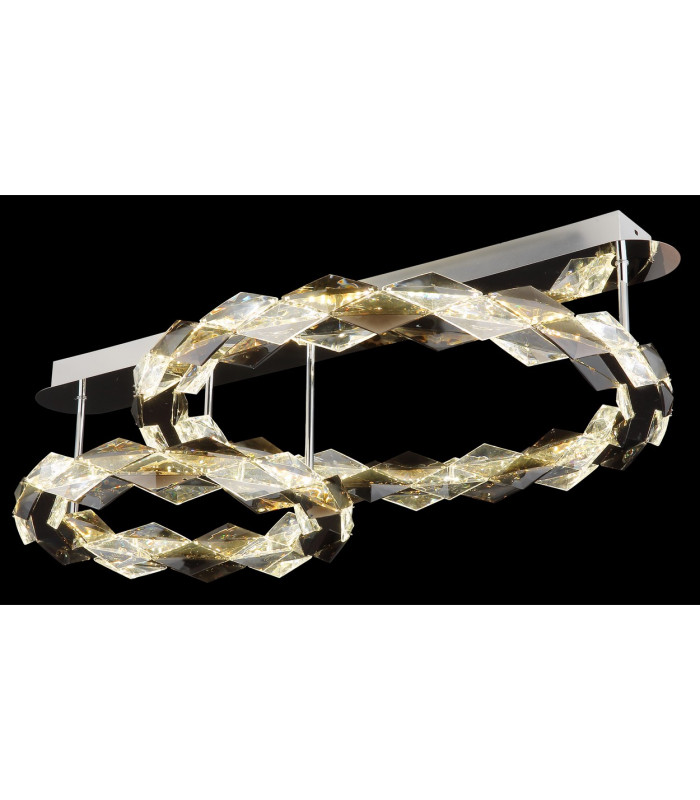 Karilion Integrated LED Semi Flush Ceiling Light Chrome 2x LED 4000K-4