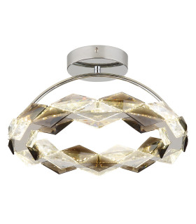 Karilion Integrated LED Semi Flush Ceiling Light Chrome LED 4000K-1