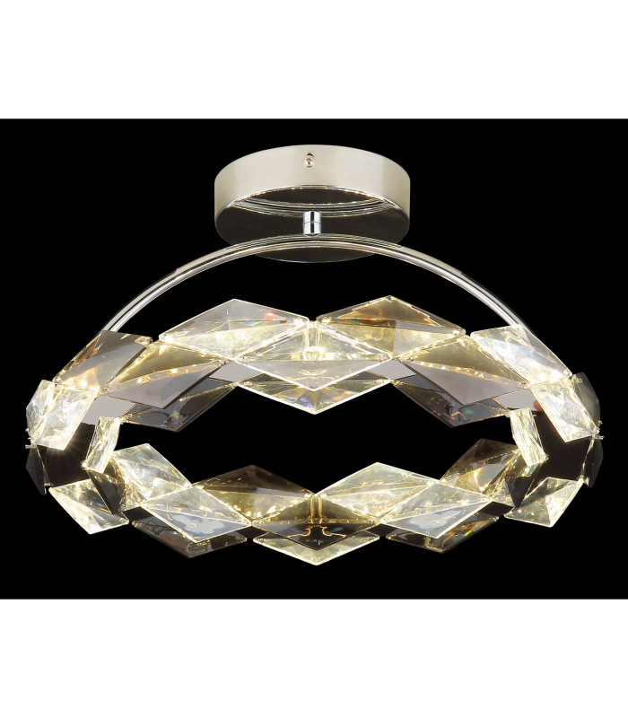 Karilion Integrated LED Semi Flush Ceiling Light Chrome LED 4000K-3