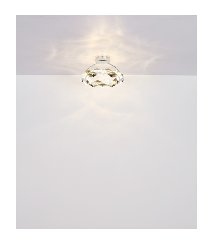 Karilion Integrated LED Semi Flush Ceiling Light Chrome LED 4000K-5