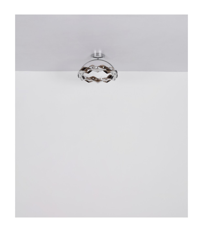 Karilion Integrated LED Semi Flush Ceiling Light Chrome LED 4000K-6