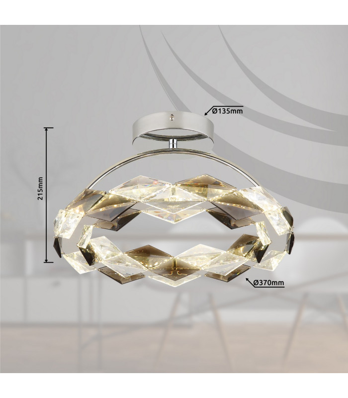 Karilion Integrated LED Semi Flush Ceiling Light Chrome LED 4000K-8