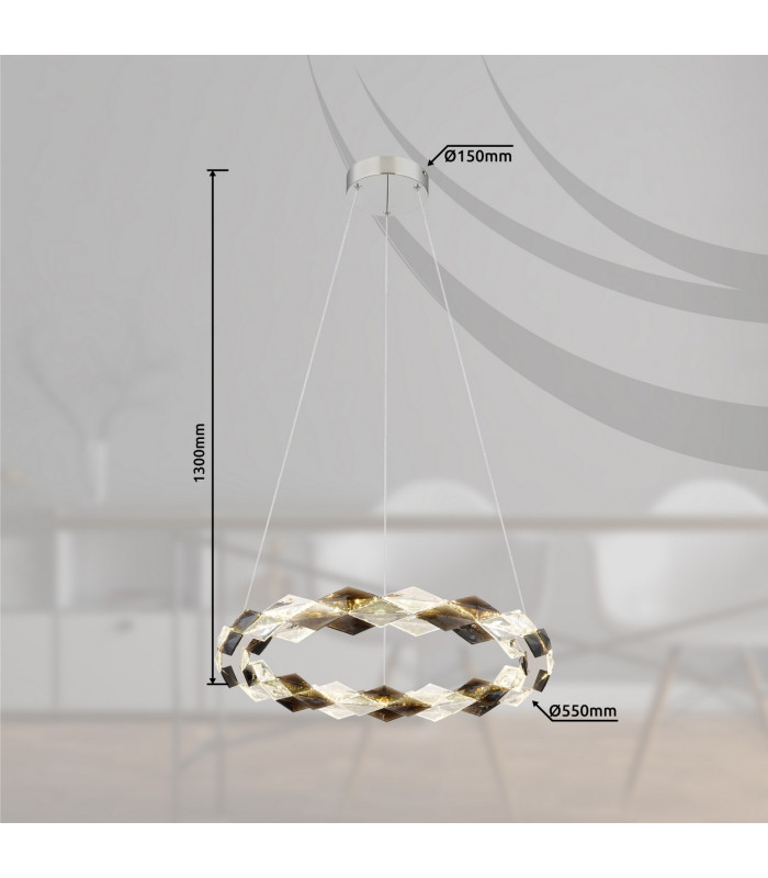 Karilion 55cm Pendant Ceiling Light Chrome LED 4000K-6