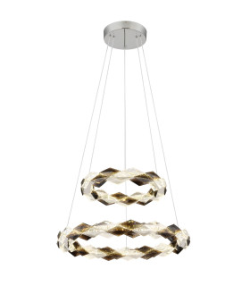 Karilion Twin Ring Pendant Ceiling Light Chrome 2x LED 4000K-1