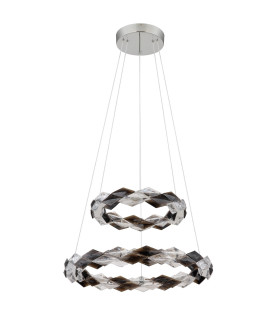 Karilion Twin Ring Pendant Ceiling Light Chrome 2x LED 4000K-2