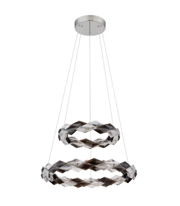 Karilion Twin Ring Pendant Ceiling Light Chrome 2x LED 4000K-2