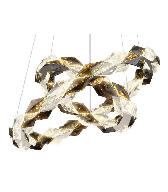 Karilion Twin Ring Pendant Ceiling Light Chrome 2x LED 4000K-3