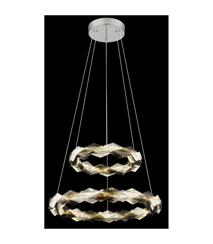 Karilion Twin Ring Pendant Ceiling Light Chrome 2x LED 4000K-4