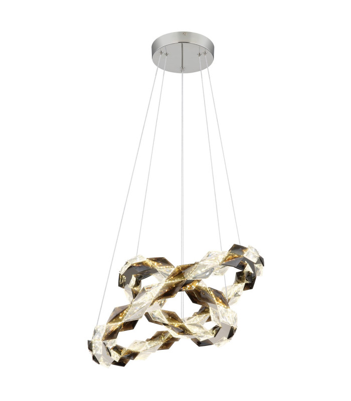 Karilion Twin Ring Pendant Ceiling Light Chrome 2x LED 4000K-5