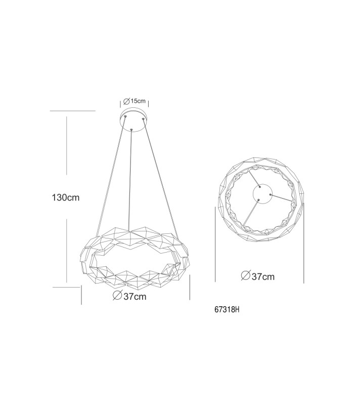 Karilion 37cm Pendant Ceiling Light Chrome LED 4000K-6
