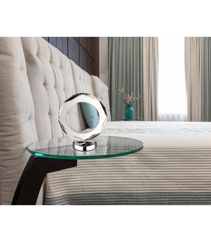 Karilion Glass Table Lamp Chrome LED 4000K-7