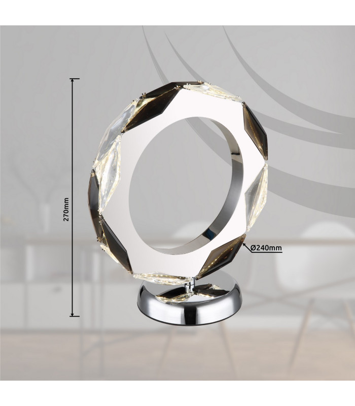 Karilion Glass Table Lamp Chrome LED 4000K-8