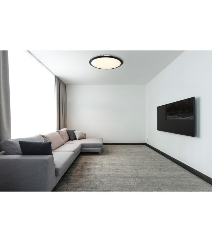 Suna Integrated LED Semi Flush Ceiling Light Matt Black LED Dimmable 2700-6000K Remote Control-10