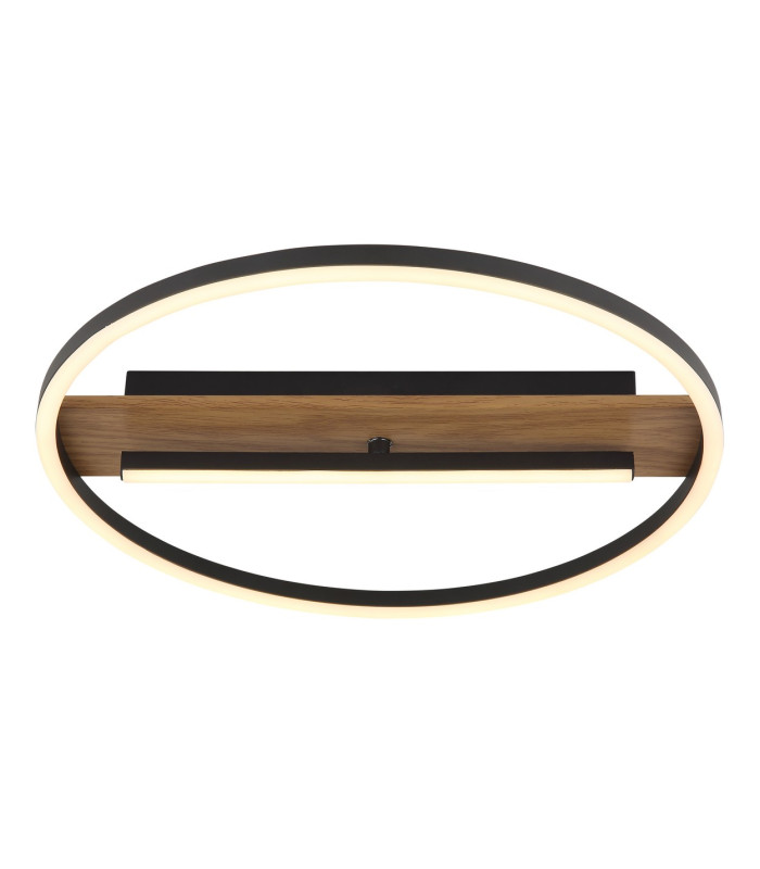 Pikara 40.5cm Integrated LED Semi Flush Ceiling Light Wood Look LED 3000K-3